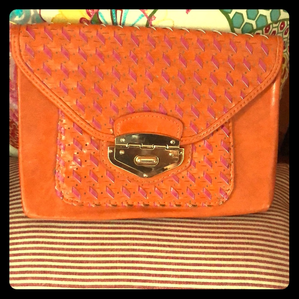 Orange & pink clutch